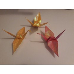 Origami Kranich Schimmerpapier